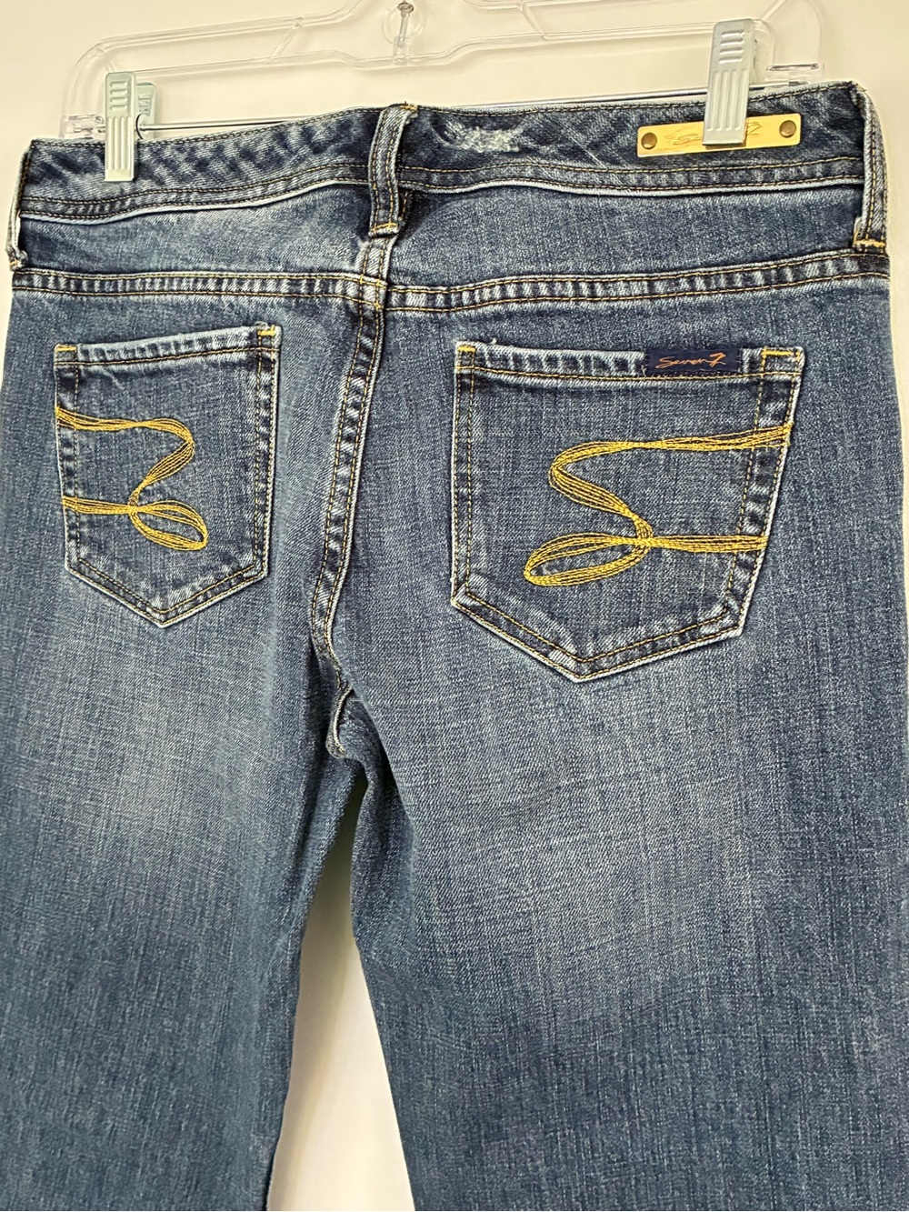 Seven7 Women's Boot Cut Jeans in Dark Blue Wash - Picture 6 of 8
